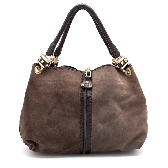 Jimmy Choo Brown Suede Hobo Bag Pristine OS - Picture 6 of 9